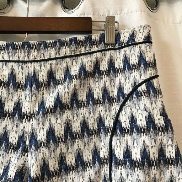 Anthropologie Cartonnier Larimar Ikat Blue Motif High Waist Short Womens 10 - Picture 2 of 12